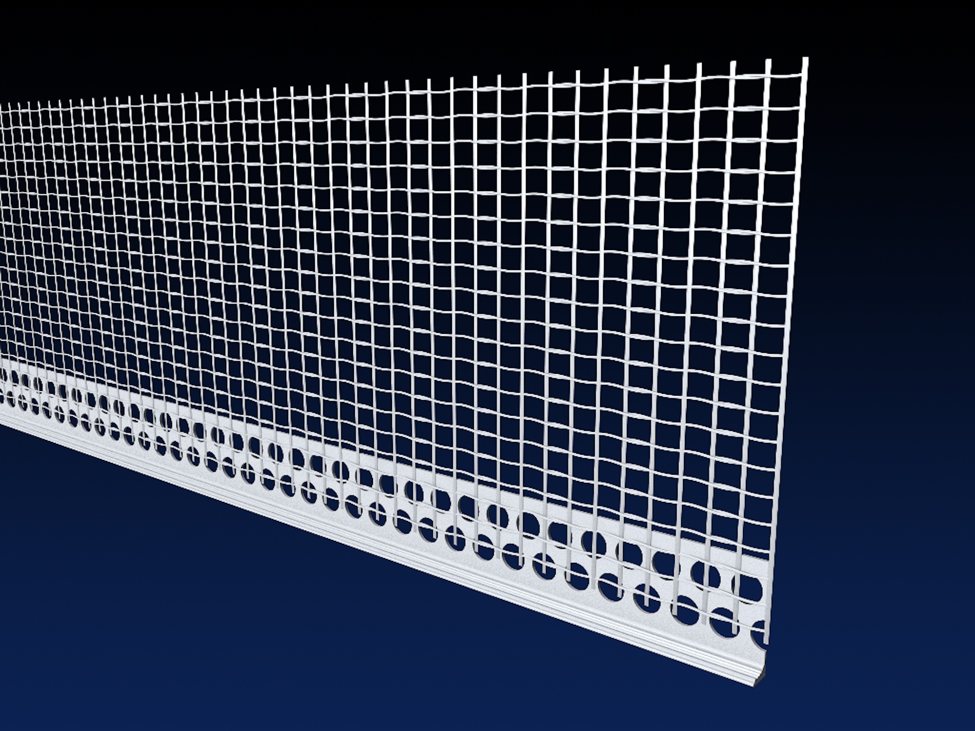 Close up rendered product image of 6mm mesh stop beads, on black and navy gradient background